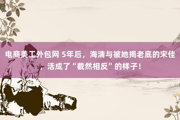 电商美工外包网 5年后，海清与被她揭老底的宋佳，活成了“截然相反”的样子！