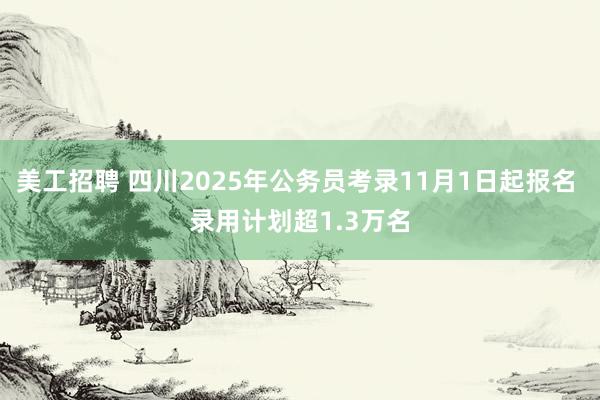 美工招聘 四川2025年公务员考录11月1日起报名 录用计划超1.3万名